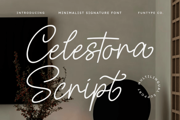 Celestora Script: Unveiling a Minimalist Signature Typeface